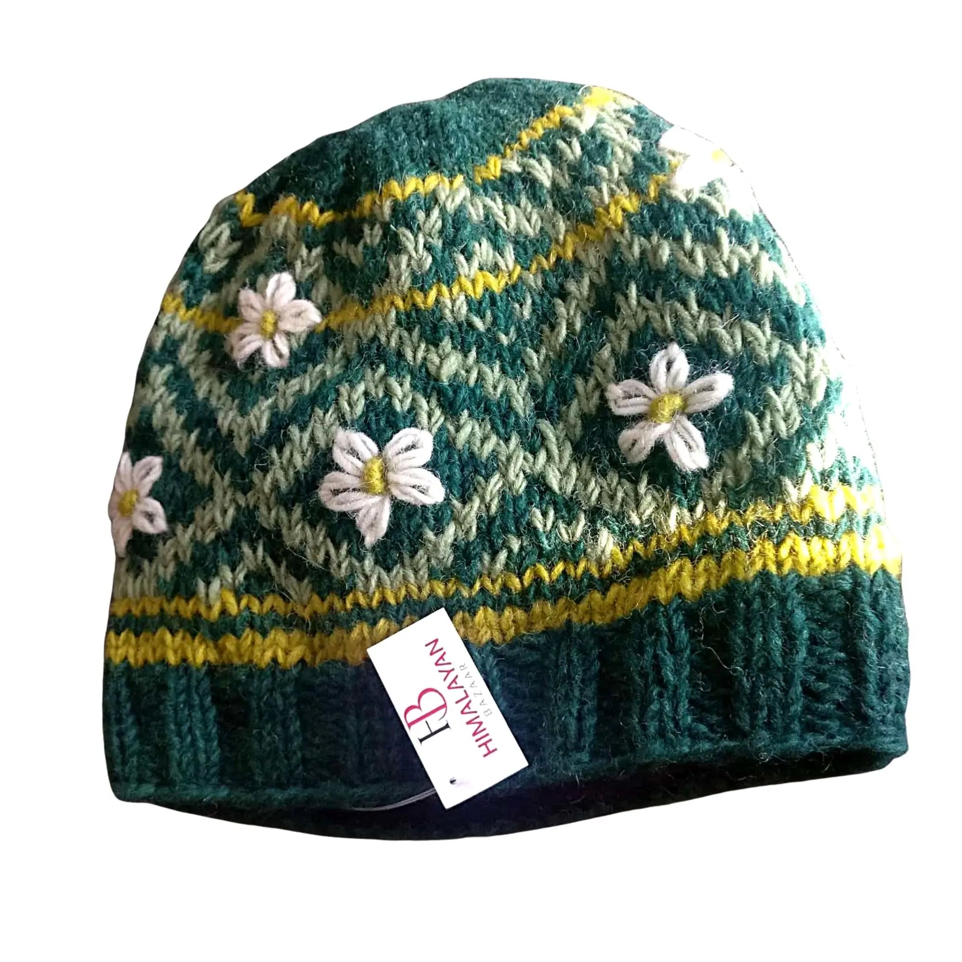 Flower Wool Hat - Himalayan Bazaar