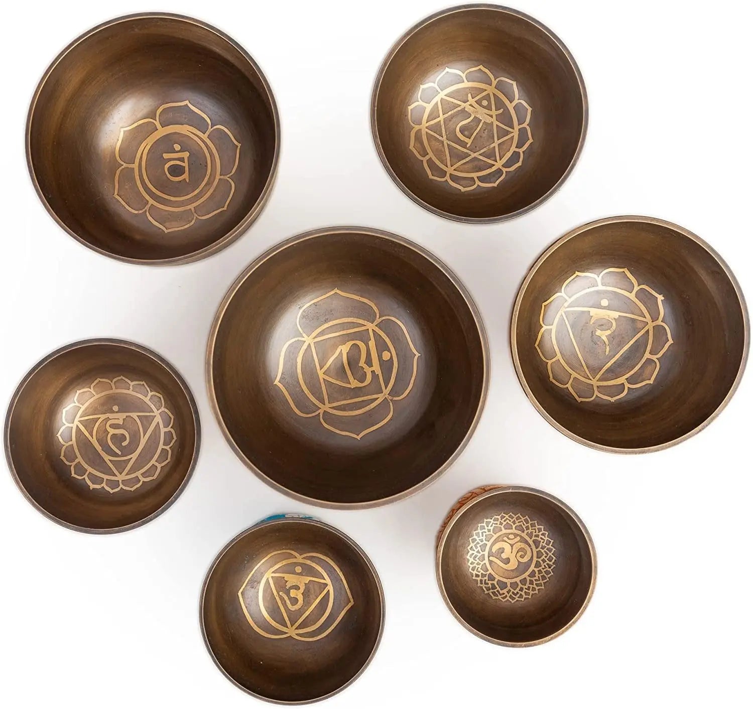 Himalayan Bazaar Tibetan Singing Bowls Set Of 7 Bronze for Meditation Mindfulness with Carry Box - Himalayan Bazaar