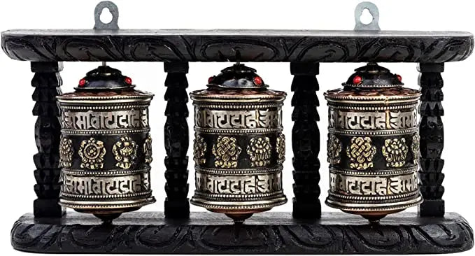 Himalayan Bazaar Wall Hanging Buddhist Prayer Wheel Om Mani Padme Hum - Himalayan Bazaar