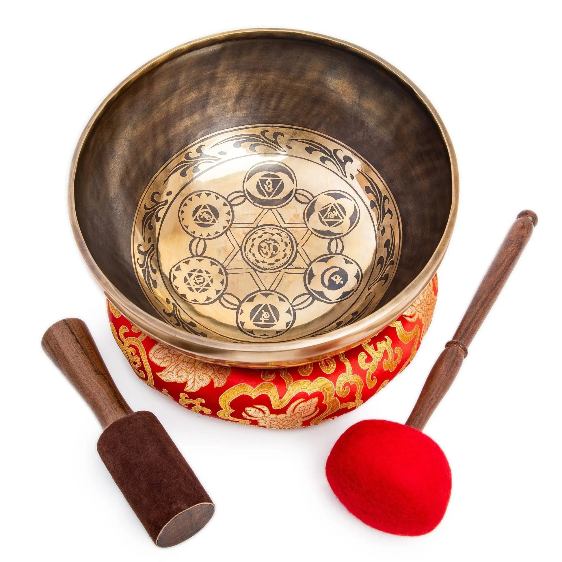 Large Tibetan Singing Bowl Set - 11" Master Healing Big Professional Grade For Sound Bath Chakra 7 Metal Meditation Yoga By Himalayan Bazaar - Himalayan Bazaar