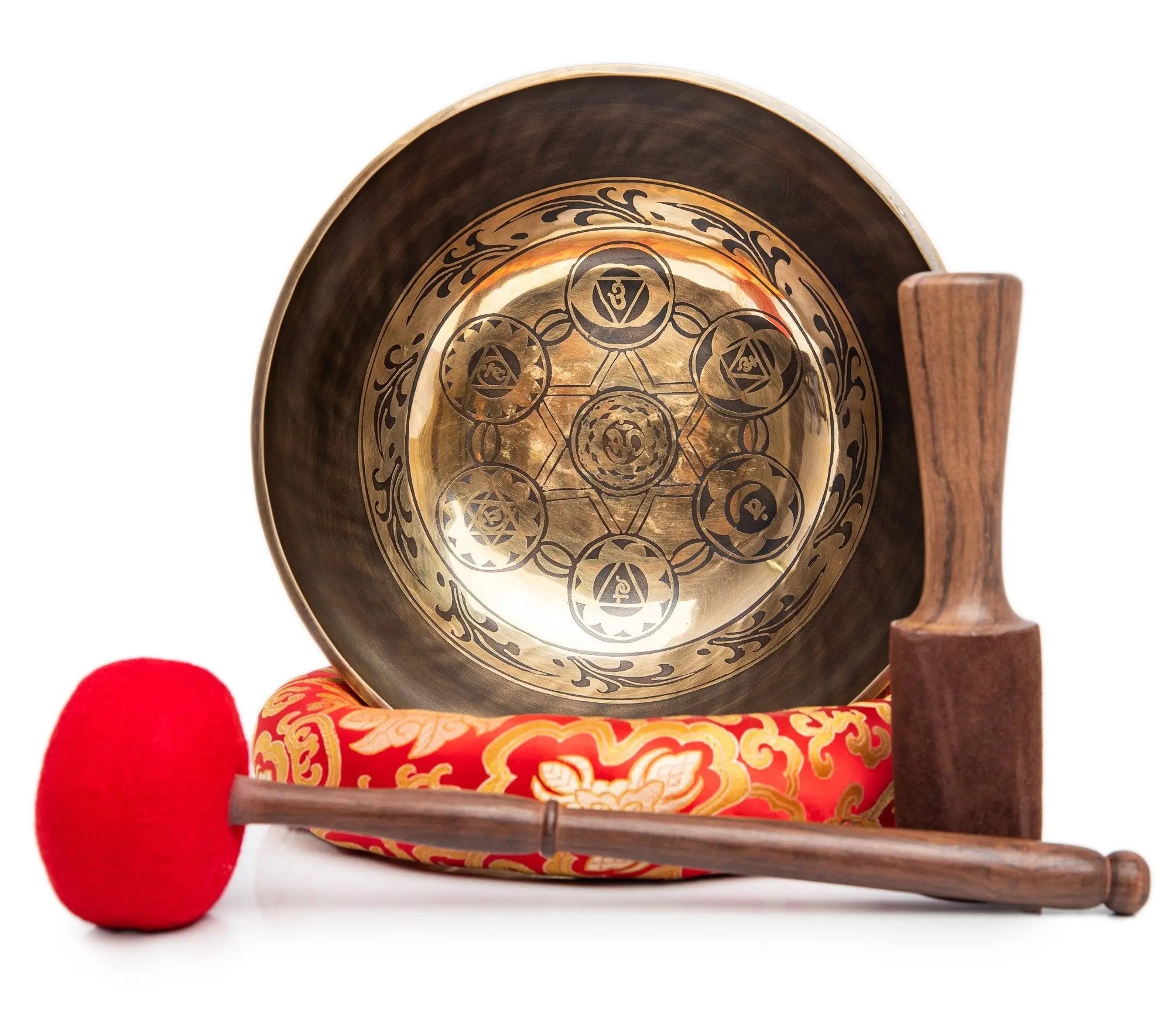 Large Tibetan Singing Bowl Set - 11" Master Healing Big Professional Grade For Sound Bath Chakra 7 Metal Meditation Yoga By Himalayan Bazaar - Himalayan Bazaar