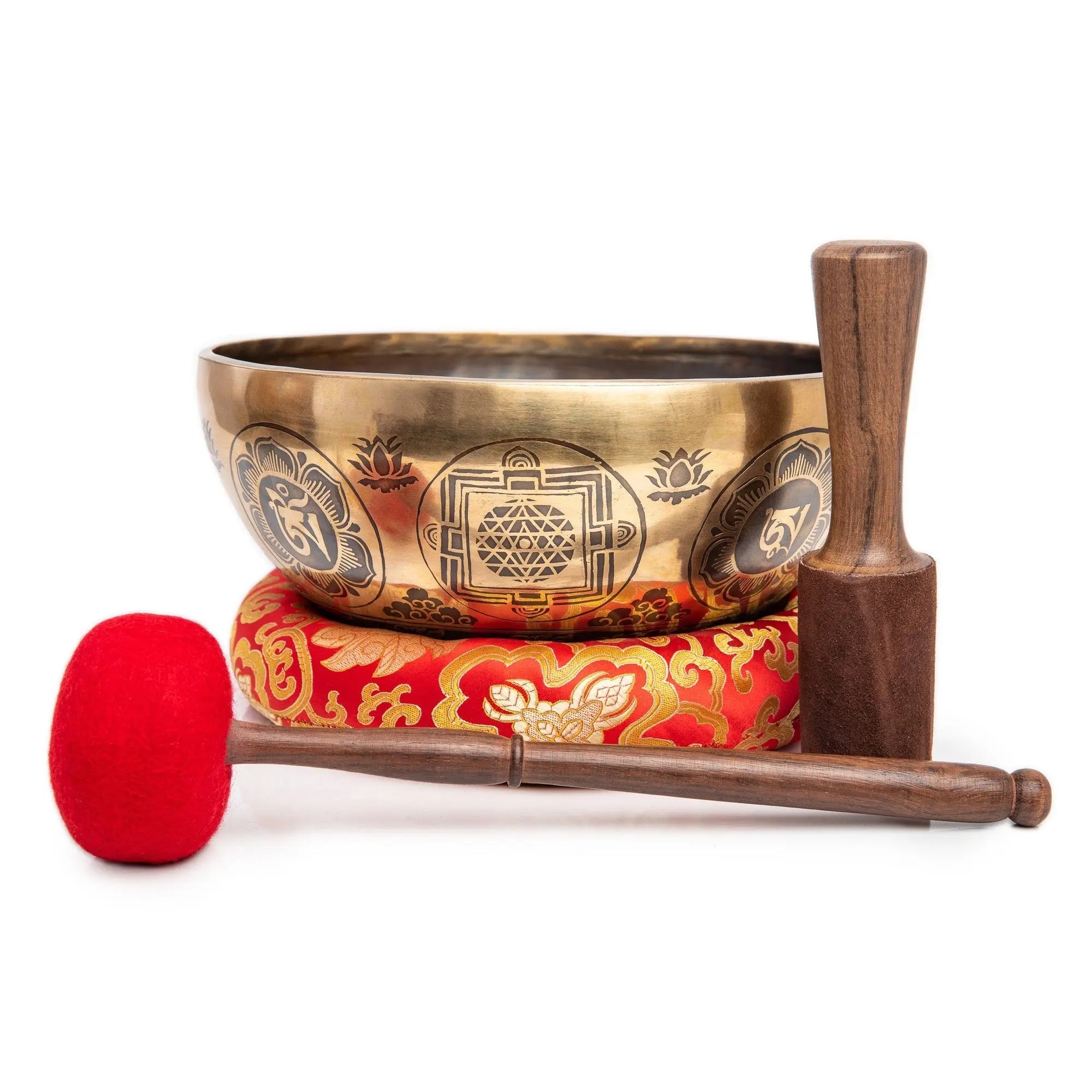 Large Tibetan Singing Bowl Set - 11" Master Healing Big Professional Grade For Sound Bath Chakra 7 Metal Meditation Yoga By Himalayan Bazaar - Himalayan Bazaar