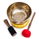 Large Tibetan Singing Bowl Set - 8.5" Master Healing Grade For Sound Bath Chakra 7 Metal Meditation Yoga By Himalayan Bazaar - Himalayan Bazaar