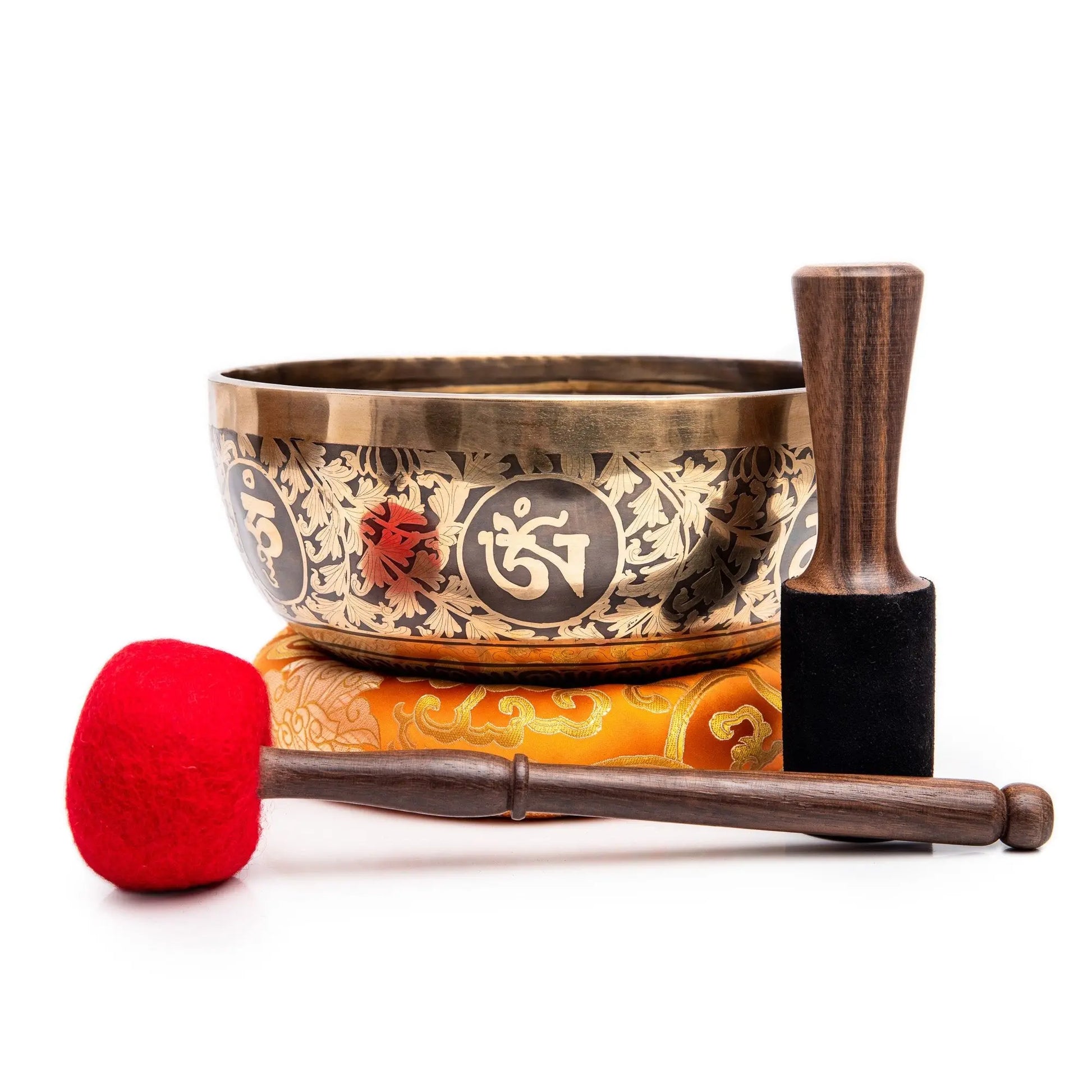 Large Tibetan Singing Bowl Set - 9" Master Healing Grade For Sound Bath Chakra 7 Metal Meditation Yoga By Himalayan Bazaar - Himalayan Bazaar