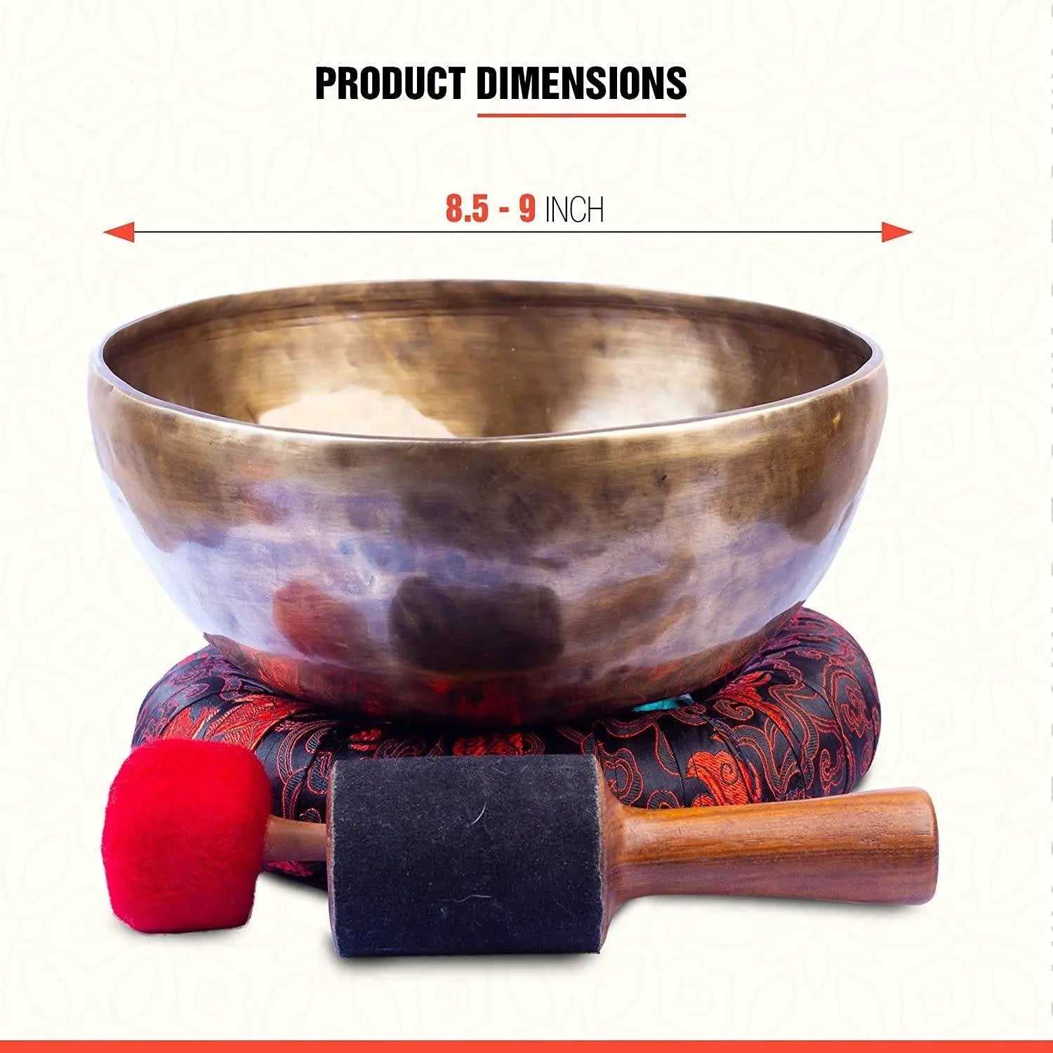 Large Tibetan Singing Bowl Set Healing Yoga Sound Bath Meditation 9 " - Mystic - Himalayan Bazaar