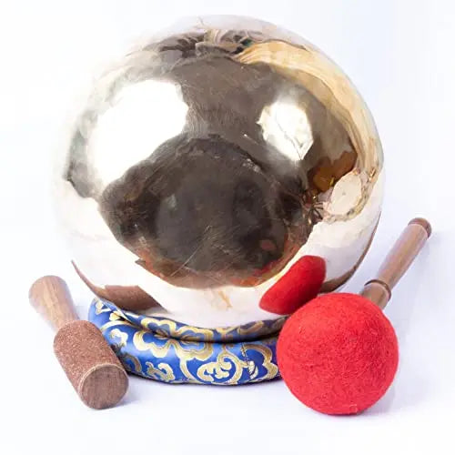 Large Tibetan Singing Bowl Set - Master Healing Grade For Sound Bath Chakra 7 Metal Meditation Yoga By Himalayan Bazaar - Himalayan Bazaar