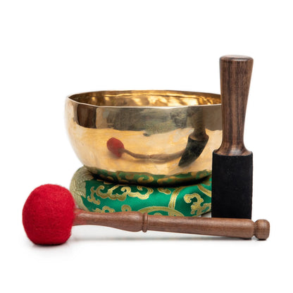 Large Tibetan Singing Bowl Set - Master Healing Grade For Sound Bath Chakra 7 Metal Meditation Yoga By Himalayan Bazaar - Himalayan Bazaar