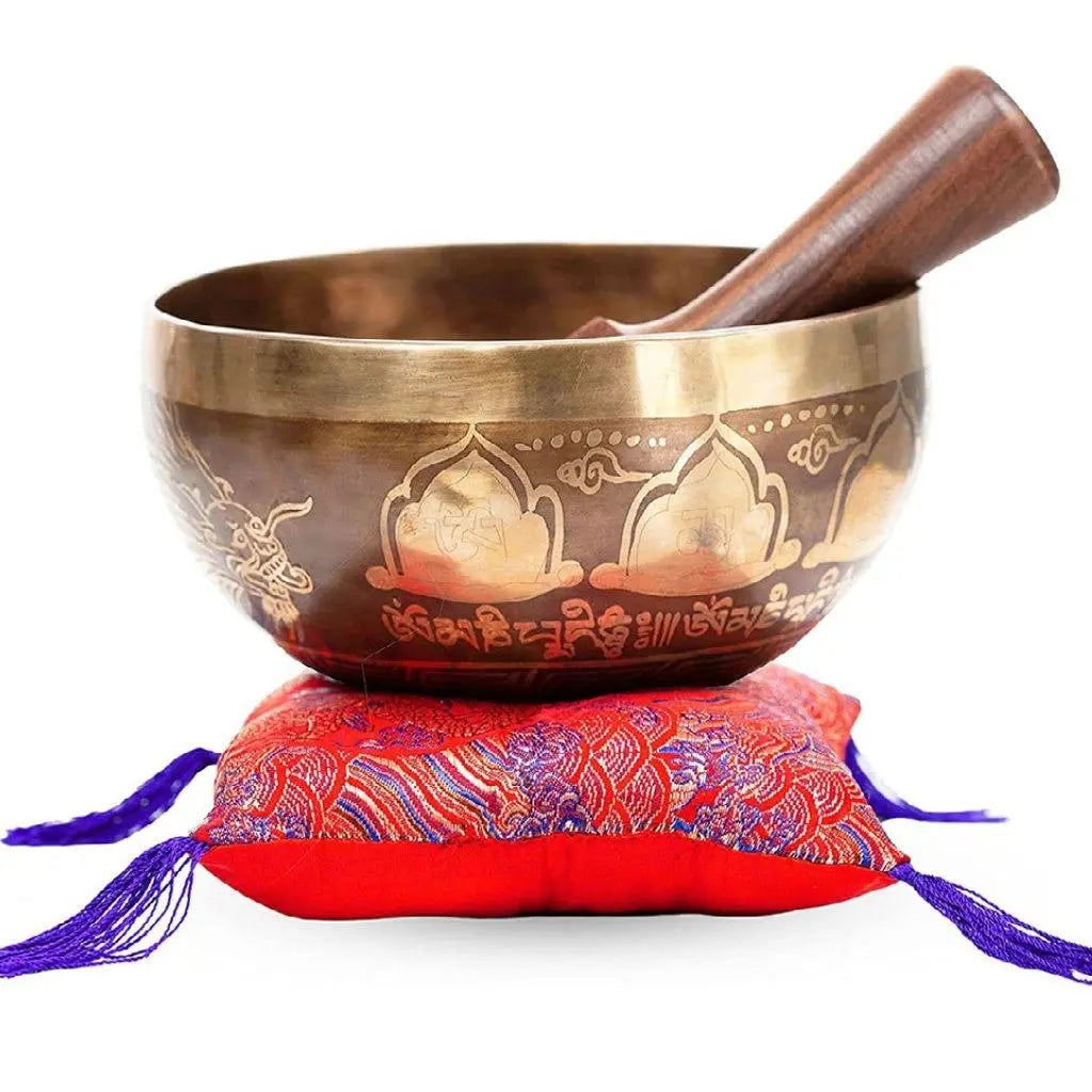 Large Tibetan Singing Bowl Set - Master Healing Grade Sound Bath Therapy Kit - Useful for Meditation Yoga Holistic Practice by Himalayan Bazaar - Himalayan Bazaar