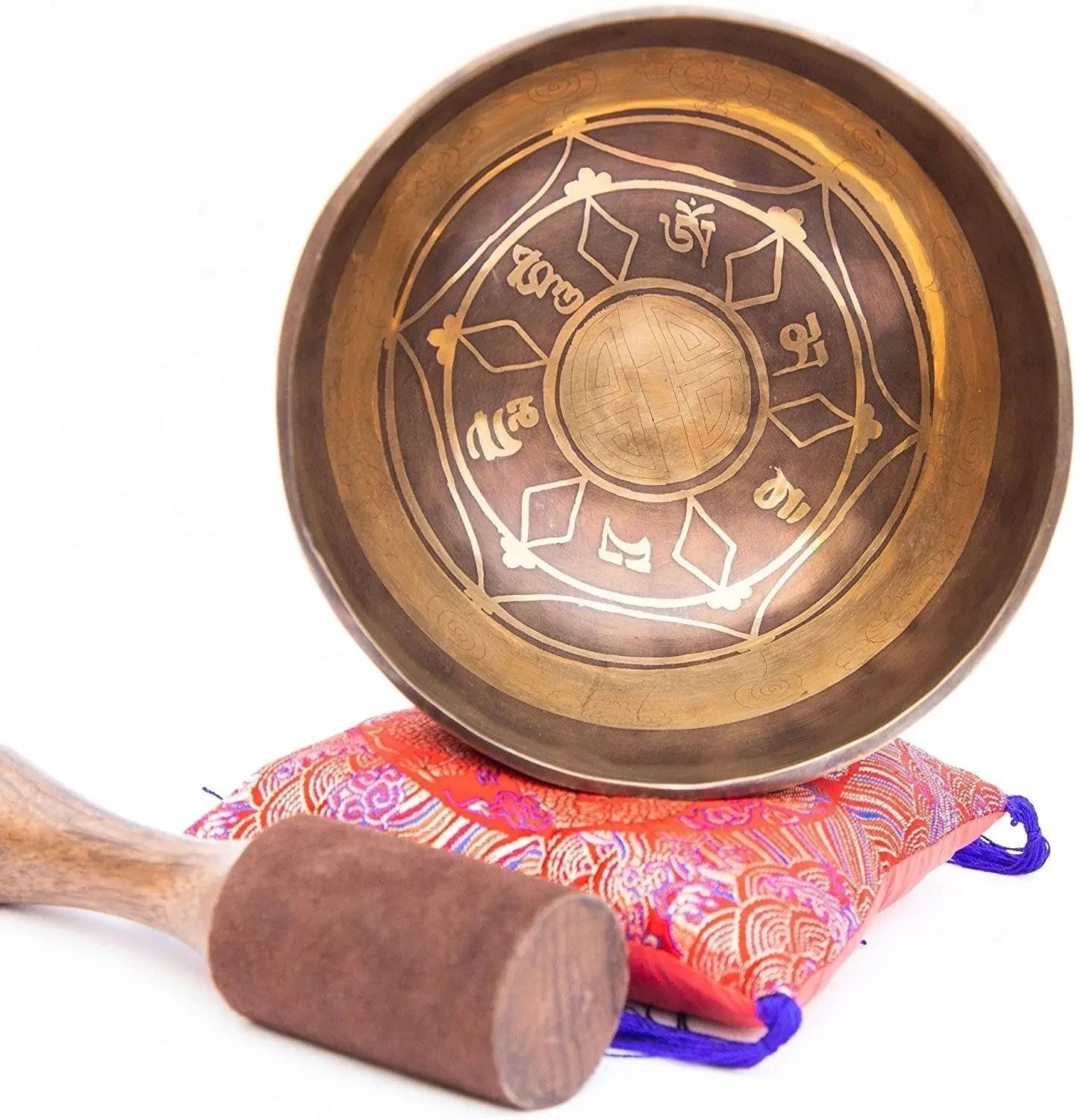 Large Tibetan Singing Bowl Set - Master Healing Grade Sound Bath Therapy Kit - Useful for Meditation Yoga Holistic Practice by Himalayan Bazaar - Himalayan Bazaar