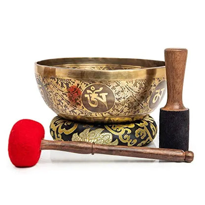 Large Tibetan Singing Bowl set Sound Healing Bath Yoga Mindfulness Meditation 7 Chakra Handmade - Himalayan Bazaar