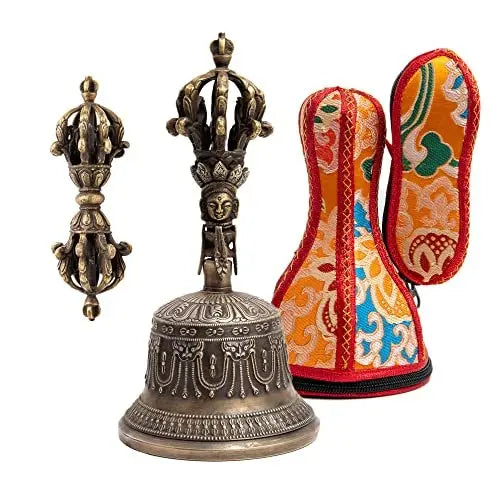 Tibetan Buddhist Meditation Alter Pray Bell and Dorje Set - Himalayan Bazaar - Himalayan Bazaar