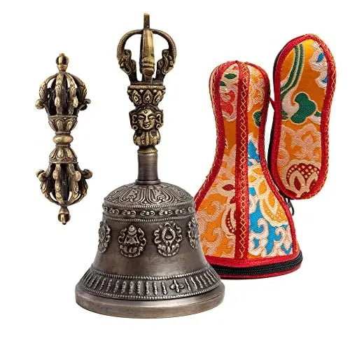 Tibetan Buddhist Meditation Alter Pray Bell and Dorje Set - Himalayan Bazaar - Himalayan Bazaar