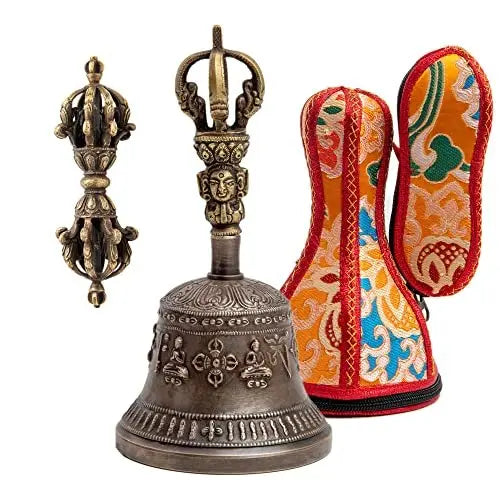 Tibetan Buddhist Meditation Alter Pray Singing Bell and Dorje Set - Himalayan Bazaar - Himalayan Bazaar