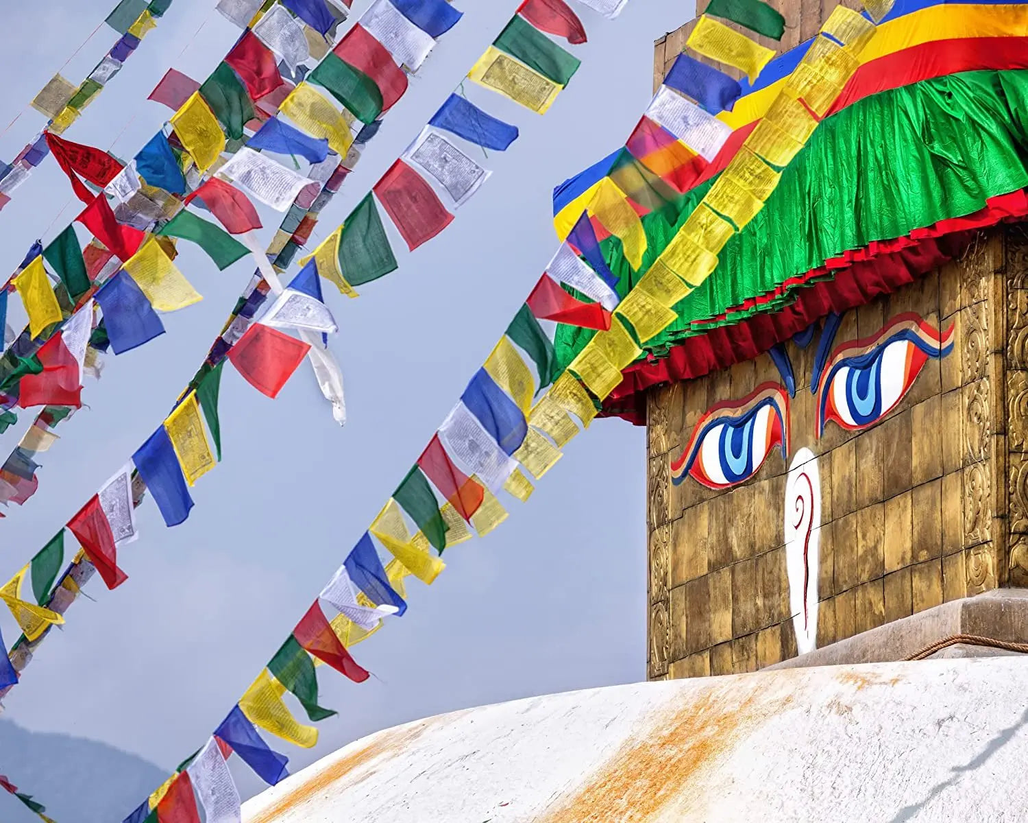 Tibetan Prayer Flags - Handmade in Nepal Wind Horse Flag Affirmation 5 Rolls - Himalayan Bazaar