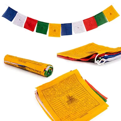 Tibetan Prayer Flags - Handmade in Nepal Windhorse Mixed Deity Flag Affirmation 10 Flags - Himalayan Bazaar