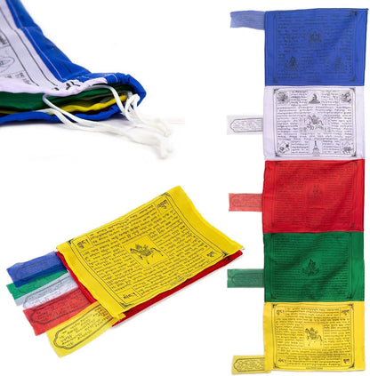 Tibetan Prayer Flags Vertical - Handmade in Nepal Multicolor DHARCHOK - Himalayan Bazaar