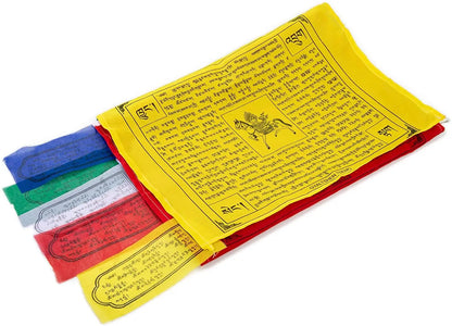 Tibetan Prayer Flags Vertical - Handmade in Nepal Multicolor DHARCHOK - Himalayan Bazaar