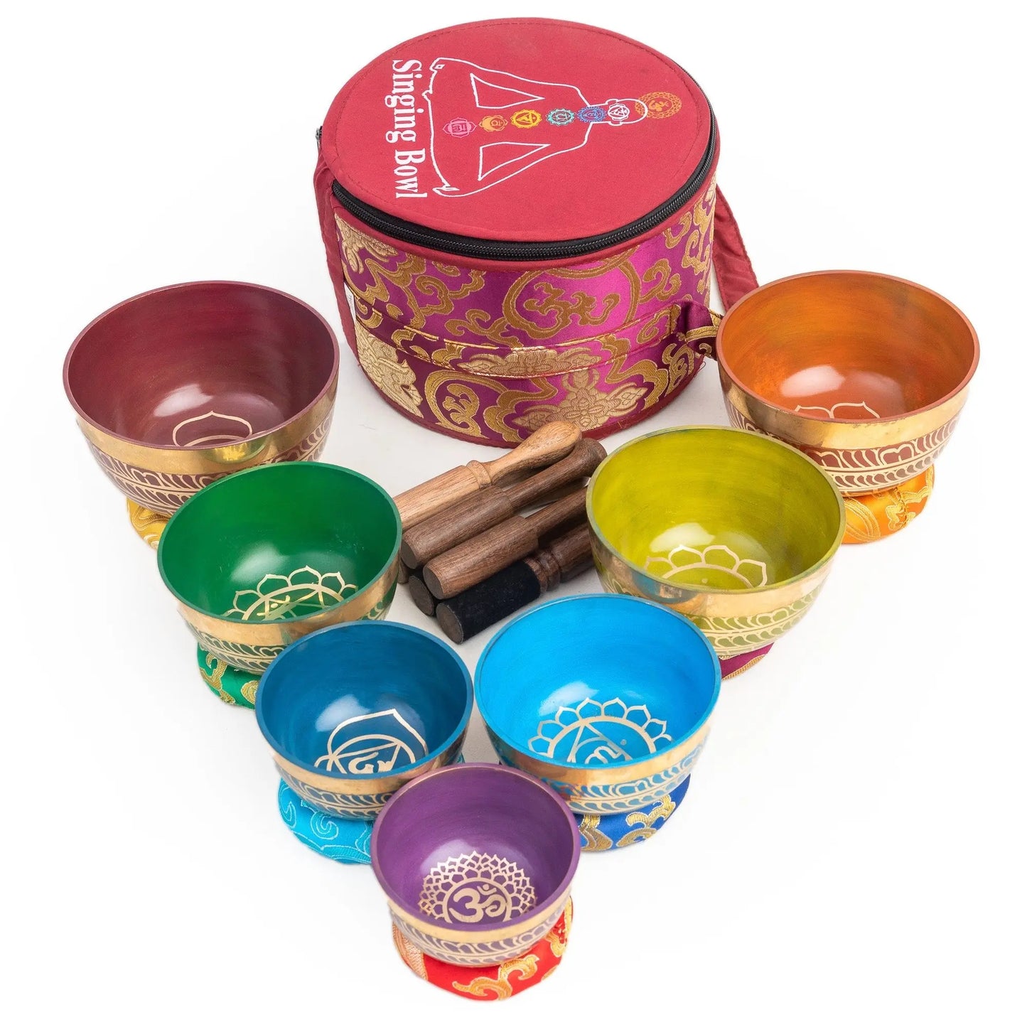 Tibetan Singing Bowl 7 Chakra Bowl Set Meditation Sound Healing Yoga  with Box - Himalayan Bazaar