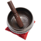 Tibetan Singing Bowl Set - 4" Easy To Play Authentic Handmade For Meditation Sound 7 Chakra Healing By Himalayan Bazaar (Brown & Red) - Himalayan Bazaar