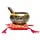 Tibetan Singing Bowl Set - 4" Easy To Play Authentic Handmade For Meditation Sound 7 Chakra Healing By Himalayan Bazaar (Brown & Red) - Himalayan Bazaar