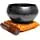 Tibetan Singing Bowl Set - Easy To Play Authentic Handcrafted For Meditation Sound Chakra Yoga Healing 4 Inches By Himalayan Bazaar (Black & Orange) - Himalayan Bazaar