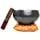 Tibetan Singing Bowl Set - Easy To Play Authentic Handcrafted For Meditation Sound Chakra Yoga Healing 4 Inches By Himalayan Bazaar (Black & Orange) - Himalayan Bazaar