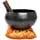 Tibetan Singing Bowl Set - Easy To Play Authentic Handcrafted For Meditation Sound Chakra Yoga Healing 4 Inches By Himalayan Bazaar (Black & Orange) - Himalayan Bazaar