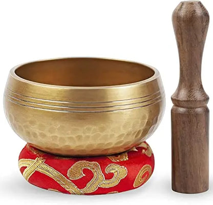 Tibetan Singing Bowl Set - Easy To Play for Beginners - Authentic Handcrafted Mindfulness Meditation Holistic Sound 7 Chakra Healing Gift by Himalayan Bazaar (3.5") - Himalayan Bazaar