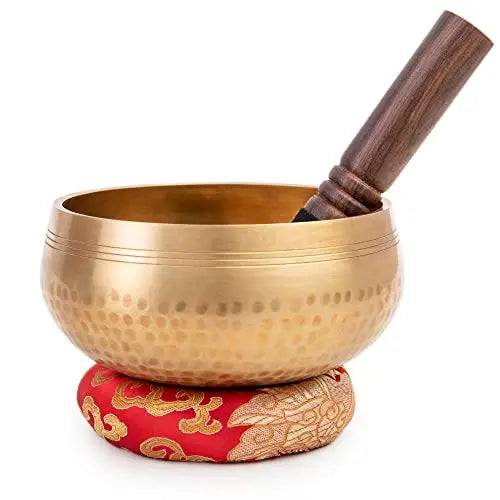 Tibetan Singing Bowl Set - Easy To Play for Beginners - Authentic Handcrafted Mindfulness Meditation Holistic Sound 7 Chakra Healing Gift by Himalayan Bazaar (3.5") - Himalayan Bazaar