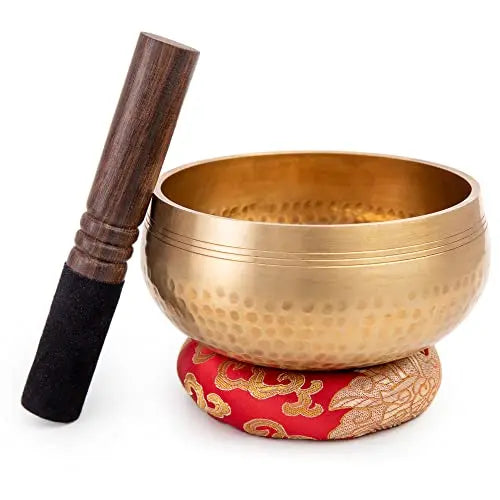 Tibetan Singing Bowl Set - Easy To Play for Beginners - Authentic Handcrafted Mindfulness Meditation Holistic Sound 7 Chakra Healing Gift by Himalayan Bazaar (3.5") - Himalayan Bazaar